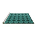 Sideview of Machine Washable Abstract Turquoise Contemporary Area Rugs, wshcon1041turq