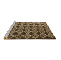 Sideview of Machine Washable Abstract Brown Contemporary Rug, wshcon1041brn
