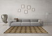 Machine Washable Abstract Brown Contemporary Rug in a Living Room,, wshcon1041brn