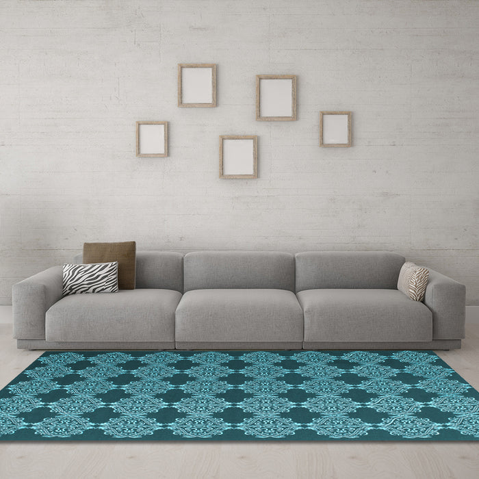 Machine Washable Abstract Light Blue Contemporary Rug in a Living Room, wshcon1041lblu