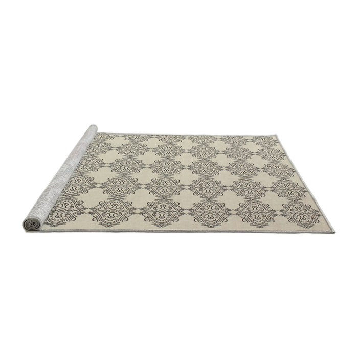 Serging Thickness of Machine Washable Contemporary Rosy Pink Rug, wshcon1042