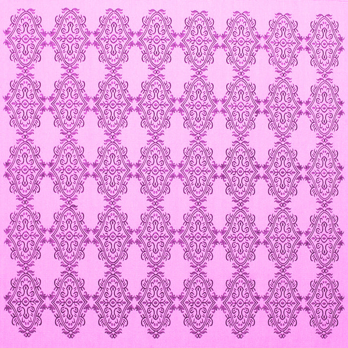 Square Machine Washable Abstract Pink Contemporary Rug, wshcon1042pnk