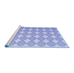 Sideview of Machine Washable Abstract Blue Contemporary Rug, wshcon1042blu