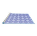 Sideview of Machine Washable Abstract Blue Contemporary Rug, wshcon1042blu