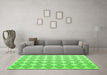 Machine Washable Abstract Green Contemporary Area Rugs in a Living Room,, wshcon1042grn