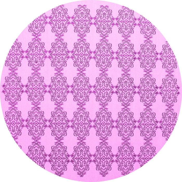Round Abstract Pink Contemporary Rug, con1042pnk