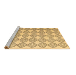 Sideview of Machine Washable Abstract Brown Contemporary Rug, wshcon1042brn