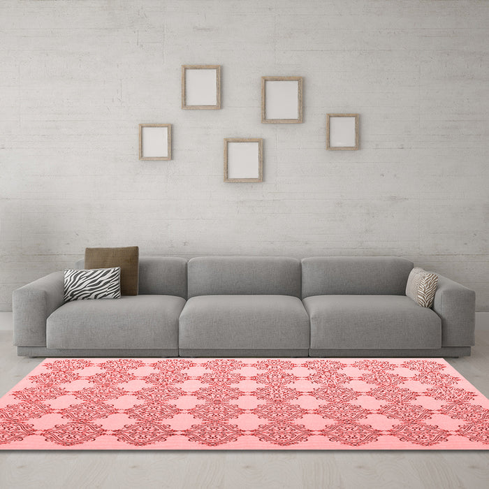 Contemporary Red Washable Rugs