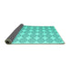 Sideview of Abstract Turquoise Contemporary Rug, con1042turq