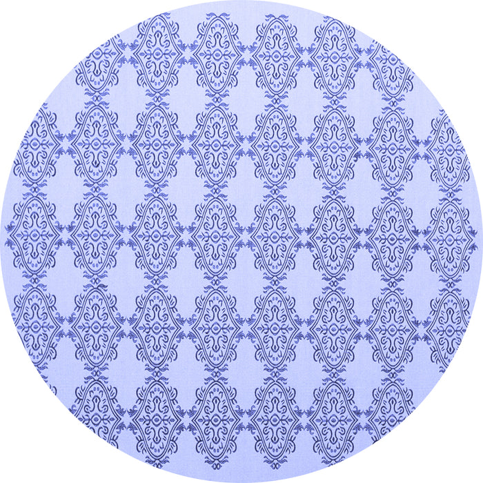 Round Abstract Blue Contemporary Rug, con1042blu