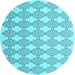Round Machine Washable Abstract Light Blue Contemporary Rug, wshcon1042lblu
