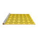 Sideview of Machine Washable Abstract Yellow Contemporary Rug, wshcon1042yw