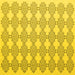Square Machine Washable Abstract Yellow Contemporary Rug, wshcon1042yw