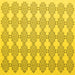 Square Abstract Yellow Contemporary Rug, con1042yw