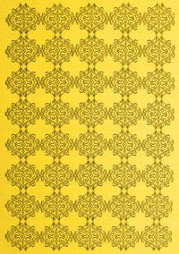 Abstract Yellow Contemporary Rug, con1042yw