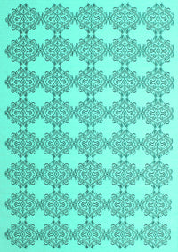 Abstract Turquoise Contemporary Rug, con1042turq