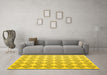 Machine Washable Abstract Yellow Contemporary Rug in a Living Room, wshcon1042yw