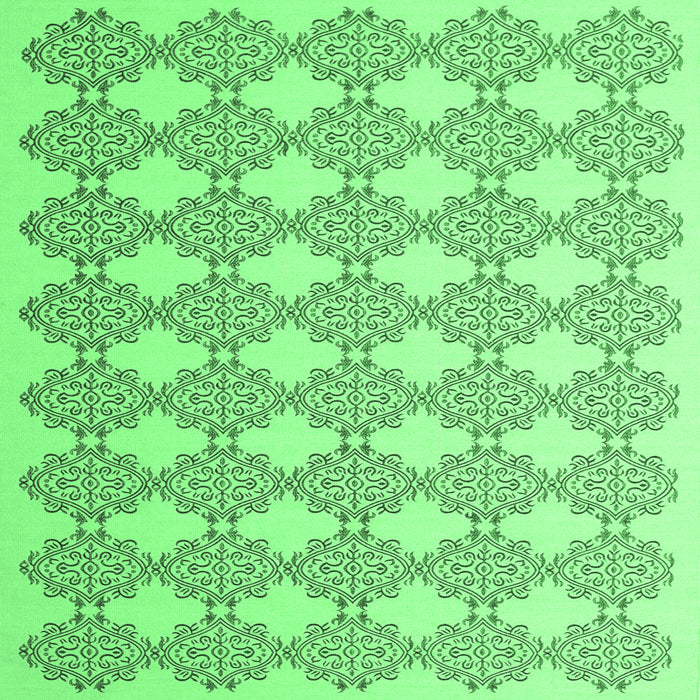 Square Abstract Emerald Green Contemporary Rug, con1042emgrn
