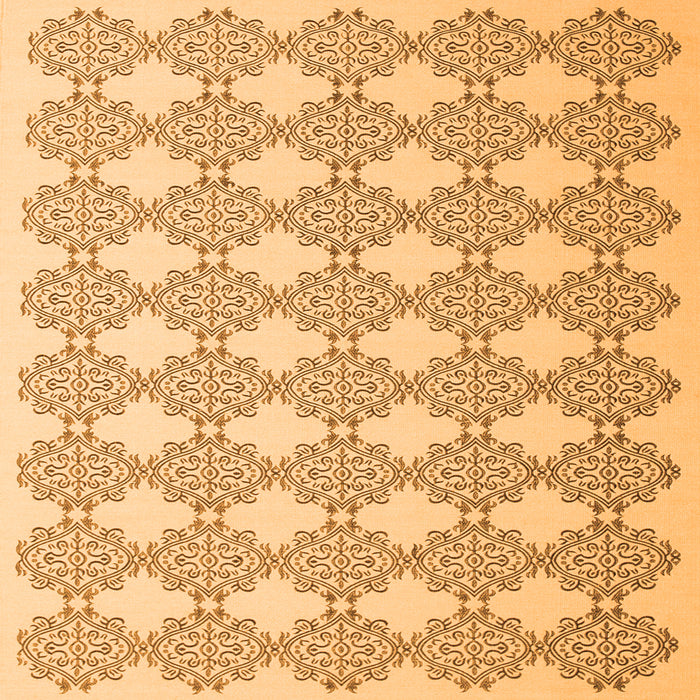 Round Machine Washable Abstract Orange Contemporary Area Rugs, wshcon1042org