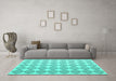 Machine Washable Abstract Turquoise Contemporary Area Rugs in a Living Room,, wshcon1042turq