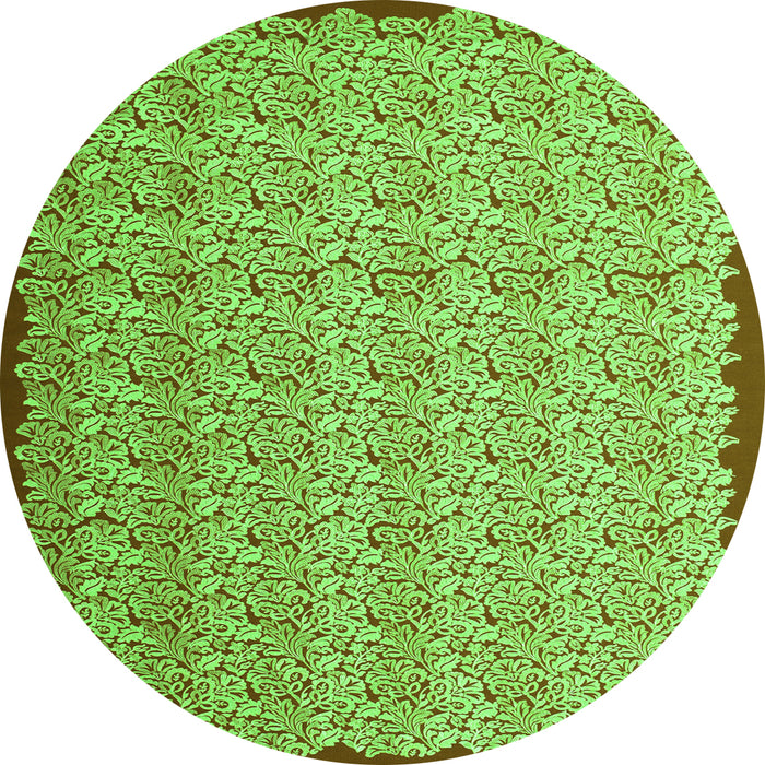 Square Abstract Green Contemporary Rug, con1043grn