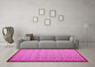 Machine Washable Abstract Pink Contemporary Rug in a Living Room, wshcon1043pnk