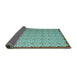 Sideview of Abstract Turquoise Contemporary Rug, con1043turq