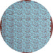 Round Machine Washable Abstract Light Blue Contemporary Rug, wshcon1043lblu