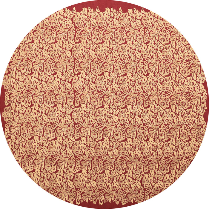 Round Abstract Brown Contemporary Rug, con1043brn