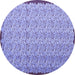 Round Abstract Blue Contemporary Rug, con1043blu