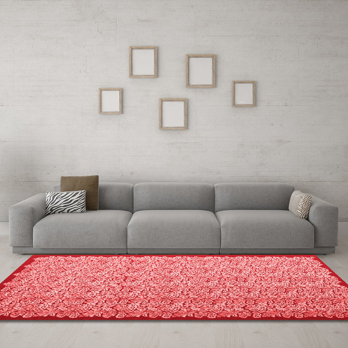 Contemporary Red Washable Rugs