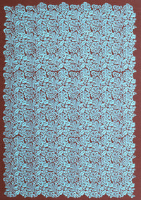 Abstract Light Blue Contemporary Rug, con1043lblu