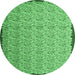 Round Abstract Emerald Green Contemporary Rug, con1043emgrn