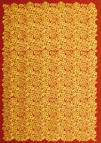 Abstract Yellow Contemporary Rug, con1043yw