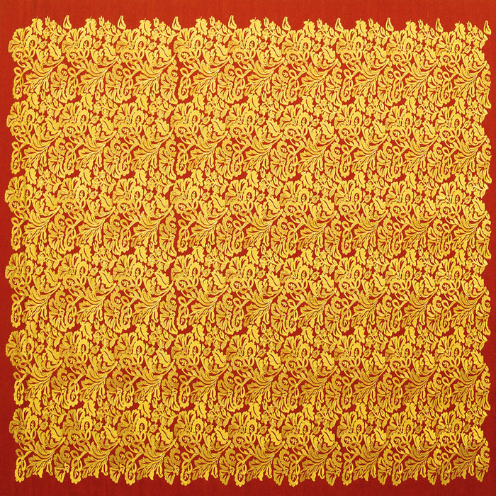 Square Abstract Yellow Contemporary Rug, con1043yw