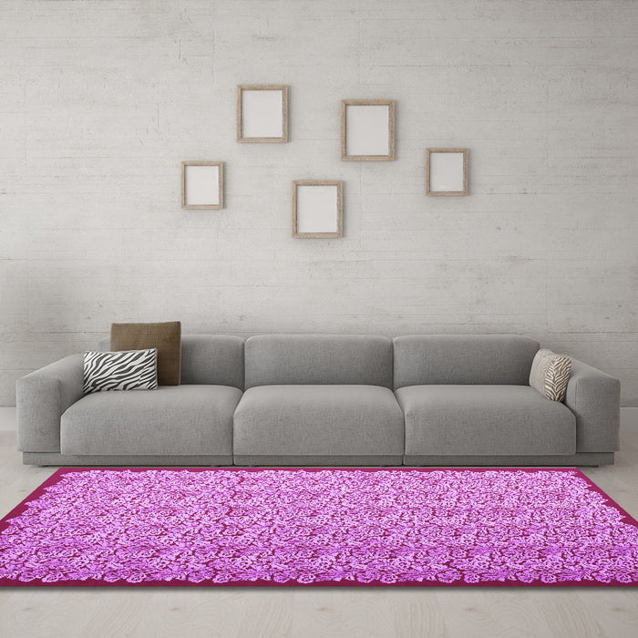 Machine Washable Abstract Purple Contemporary Area Rugs in a Living Room, wshcon1043pur