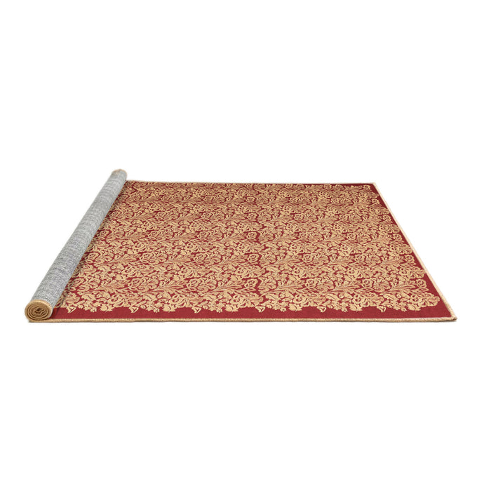 Sideview of Machine Washable Abstract Brown Contemporary Rug, wshcon1043brn