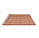 Sideview of Machine Washable Abstract Brown Contemporary Rug, wshcon1043brn