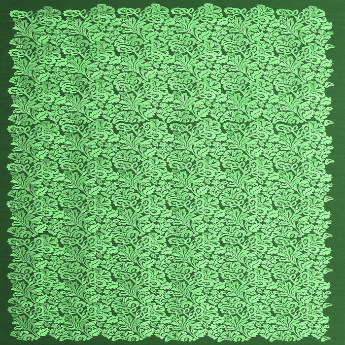 Square Abstract Emerald Green Contemporary Rug, con1043emgrn