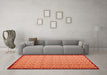 Machine Washable Abstract Orange Contemporary Area Rugs in a Living Room, wshcon1043org