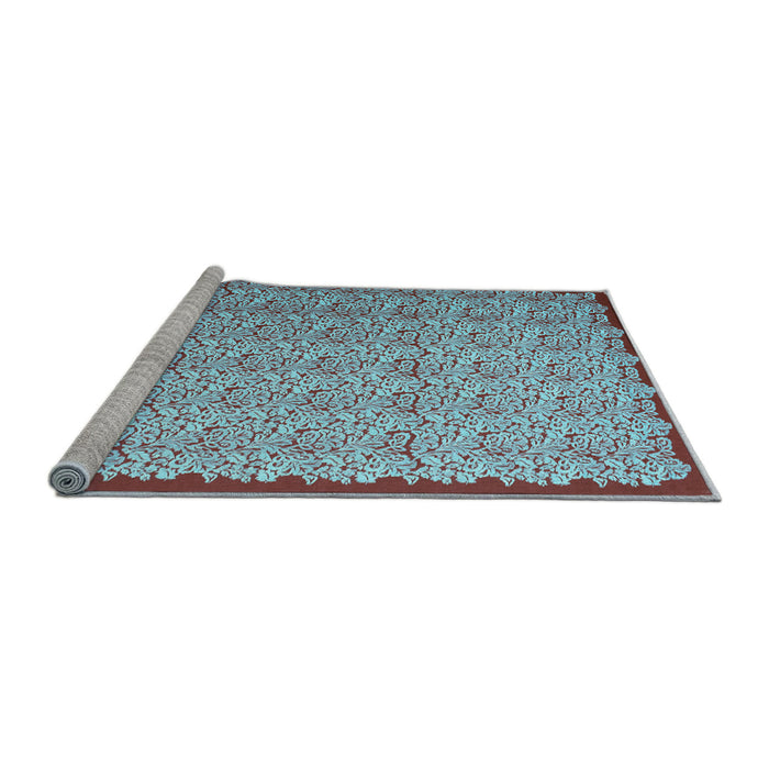 Sideview of Machine Washable Abstract Light Blue Contemporary Rug, wshcon1043lblu