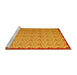 Sideview of Machine Washable Abstract Yellow Contemporary Rug, wshcon1043yw