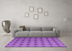 Machine Washable Abstract Pink Contemporary Rug in a Living Room, wshcon1044pnk