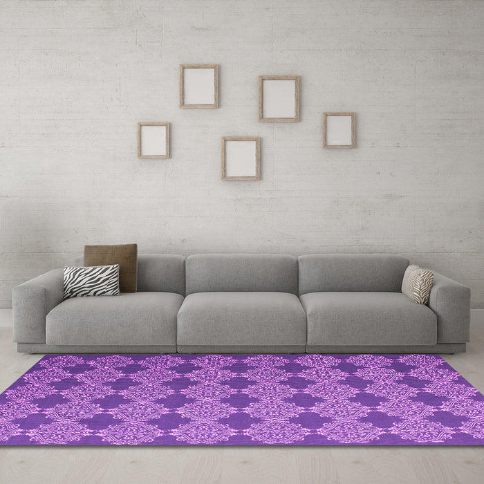 Machine Washable Abstract Pink Contemporary Rug in a Living Room, wshcon1044pnk