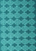 Machine Washable Abstract Turquoise Contemporary Area Rugs, wshcon1044turq
