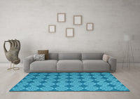 Machine Washable Abstract Light Blue Contemporary Rug, wshcon1044lblu