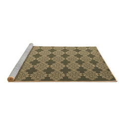Sideview of Machine Washable Abstract Brown Contemporary Rug, wshcon1044brn