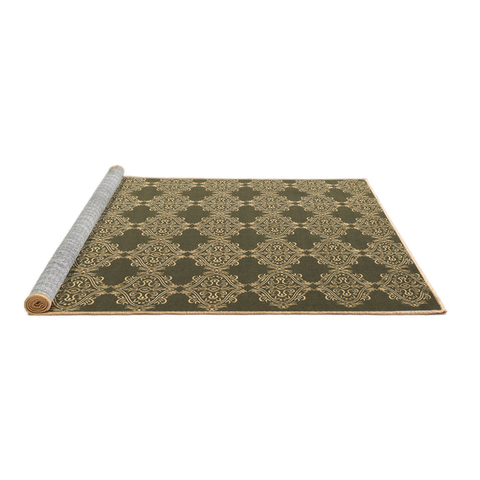 Sideview of Machine Washable Abstract Brown Contemporary Rug, wshcon1044brn