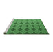 Sideview of Machine Washable Abstract Emerald Green Contemporary Area Rugs, wshcon1044emgrn