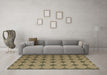 Machine Washable Abstract Brown Contemporary Rug in a Living Room,, wshcon1044brn